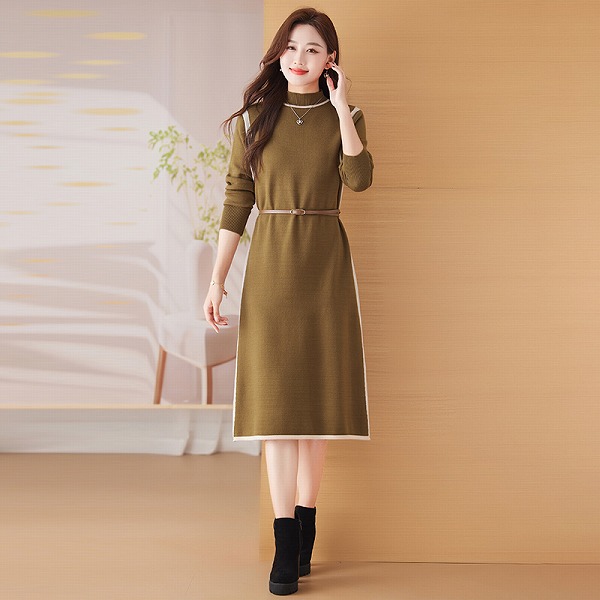 新作レディースファッション　ニットセーター　カジュアル　オシャレ　人気ワンピース｜ドレミファソラ・ねこ