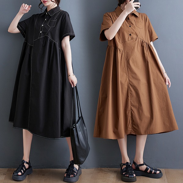 シャツ風ワンピース　ドレス　レディースファション商品　おしゃれワンピース　人気商品