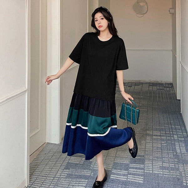 半袖ゆったりロングワンピース レーディスファション商品 カジュアルワンピース|ドレミファソラ・ねこ