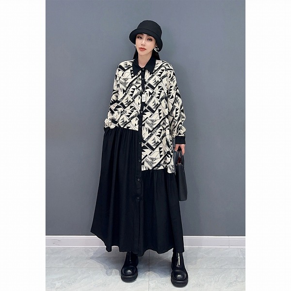 長袖シャツ風ワンピース　ロングシャツ　レディースファション商品　人気商品