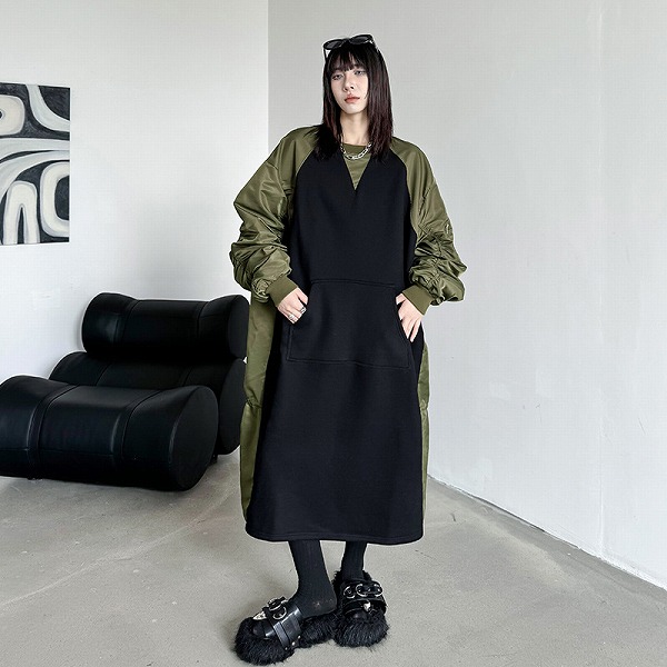 新作 秋冬ゆったり長袖衣装 クルーネックワンピース 一般受け衣装
