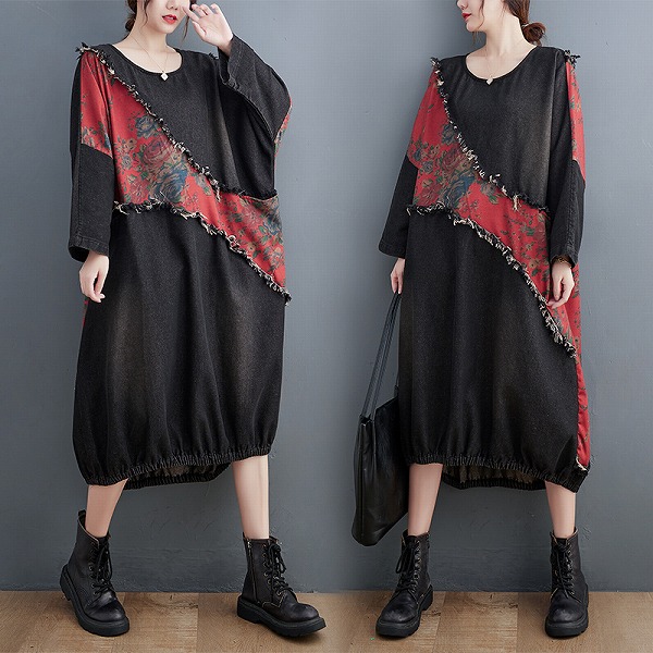 ワンピース　デニムワンピース　レーディスファション商品　人気ワンピース｜ドレミファソラ・ねこ 12,750円