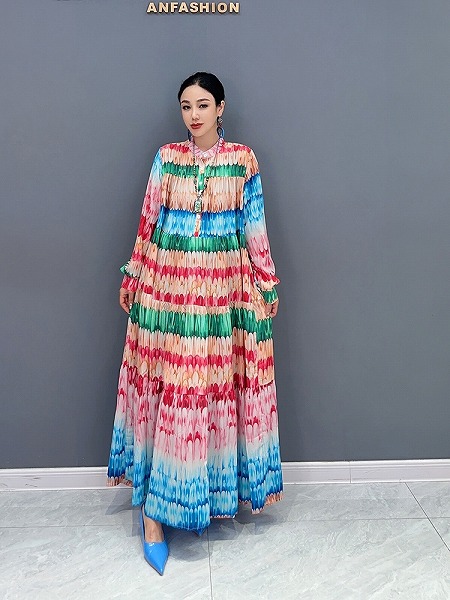 シャツ風ロングワンピース レーディスファション洋服 オシャレワンピース