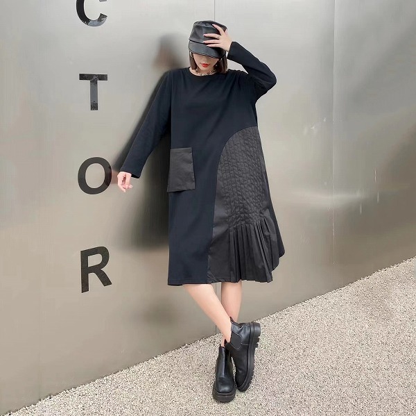 秋のゆったり大きさ長袖衣装 個人的特徴的衣装 レーディスファションお召しもの