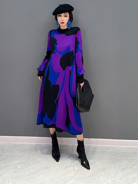 個性的ワンピース　おしゃれニットワンピース　レーディスファション洋服