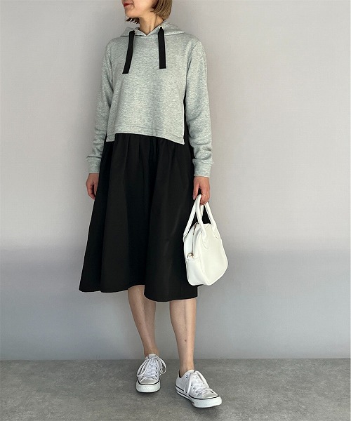 秋冬の日系長袖ゆったりカジュアルワンピース フード付きワンピース 人気商品|ドレミファソラ・ねこ