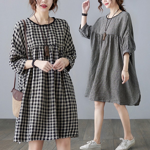 新作　ゆったりサイズ　着やせワンピース　ファション商品　カジュアルワンピース 6,178円