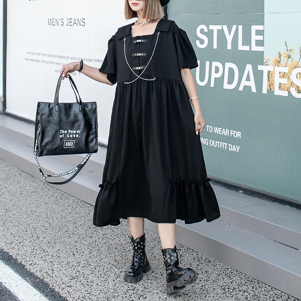 夏のゆったり洋風Aラインワンピース　ワンピース　カジュアルワンピース　人気商品