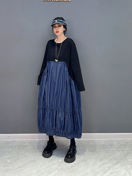 レディースファション服　ワンピース　デニム　ファション服　カジュアルワンピース