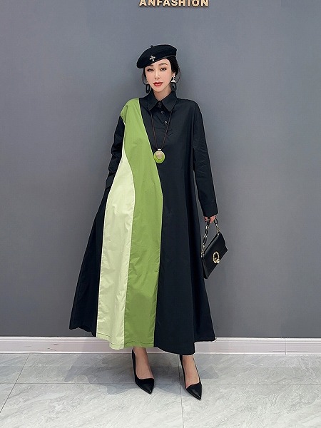 レディースファション服　ワンピース　シャツ風ワンピース　カジュアルワンピース