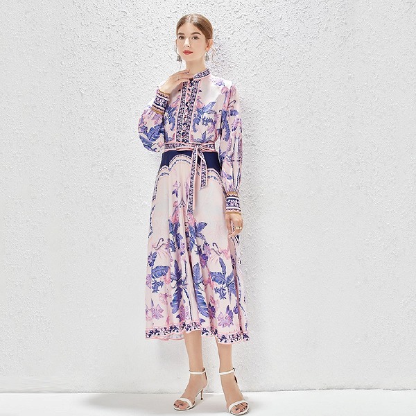 レディースファション服　おしゃれワンピース　ワンピース　プリントワンピース