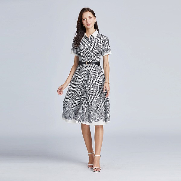 レディースファション服　おしゃれワンピース　ワンピース　プリントワンピース｜ドレミファソラ・ねこ