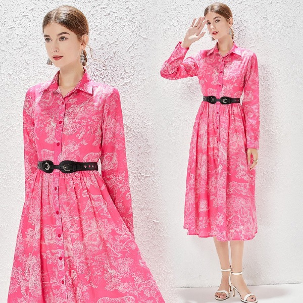 レディースファション服　おしゃれワンピース　ワンピース　プリントワンピース