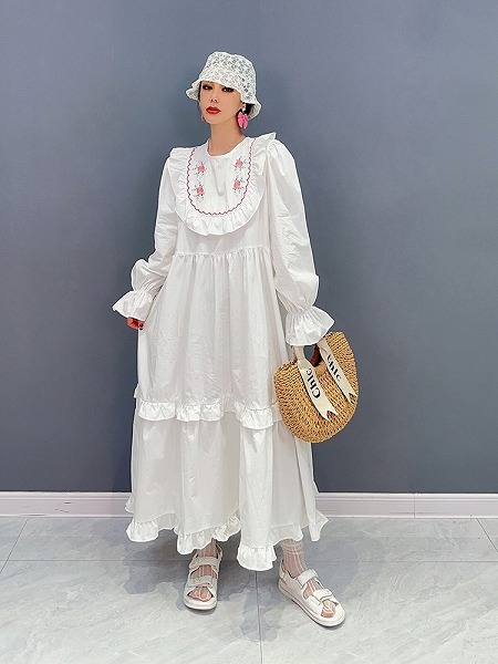 おしゃれなドールネックワンピース　レディースファション服　可愛いワンピース｜ドレミファソラ・ねこ