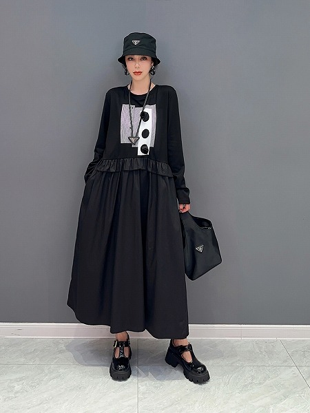 レディースファション服人気　ゆったりサイズワンピース　　カジュアルワンピース