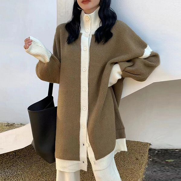 新しいゆったりとした個性的なセーターカーディガンレディースファション服