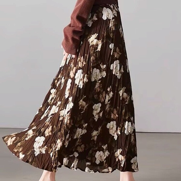 中長の花柄 ロングスコート レディースファション商いもの 心地好いスコート 一般受けスコート