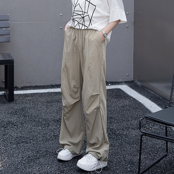 夏レディースファッション カジュアル ゆったり ハイウエスト ワイドパンツ 人気|ドレミファソラ・ねこ