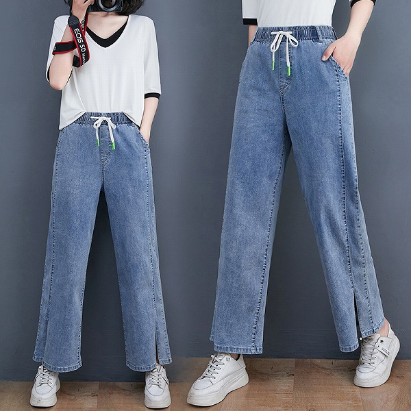 新春夏ゆったりサイズ　デニムパンツ　ズボン　レーディスファション商品　カジュアルパンツ
