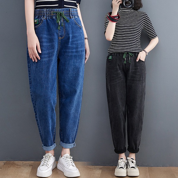 新春夏ゆったりサイズ　デニムパンツ　ズボン　レーディスファション商品　カジュアルパンツ