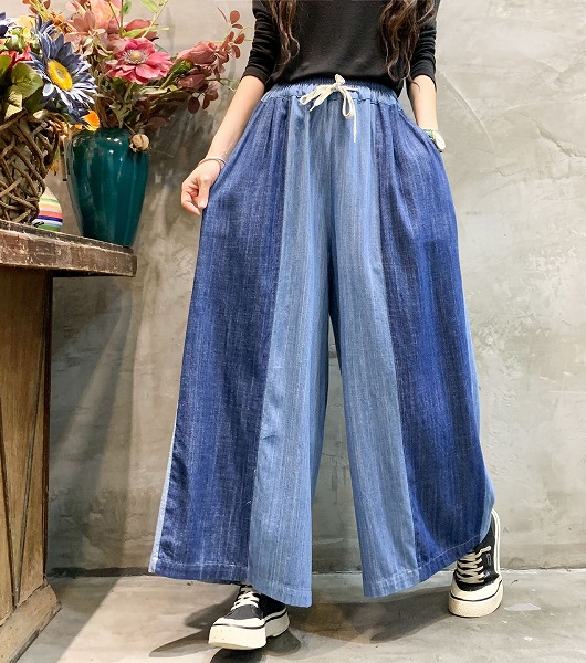 春夏 ゆったりサイズズボン カジュアルズボン パンツ 人気パンツ|ドレミファソラ・ねこ