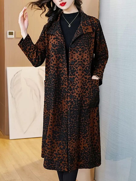 ロング厚地の外套 ジャカードパーカー 並み並み丈厚地の外套 ゆったり大きさ厚地の外套