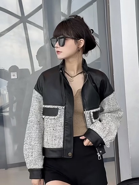 ショートコート　個性的トップス　上着　長袖ジャケット　レーディスファション洋服