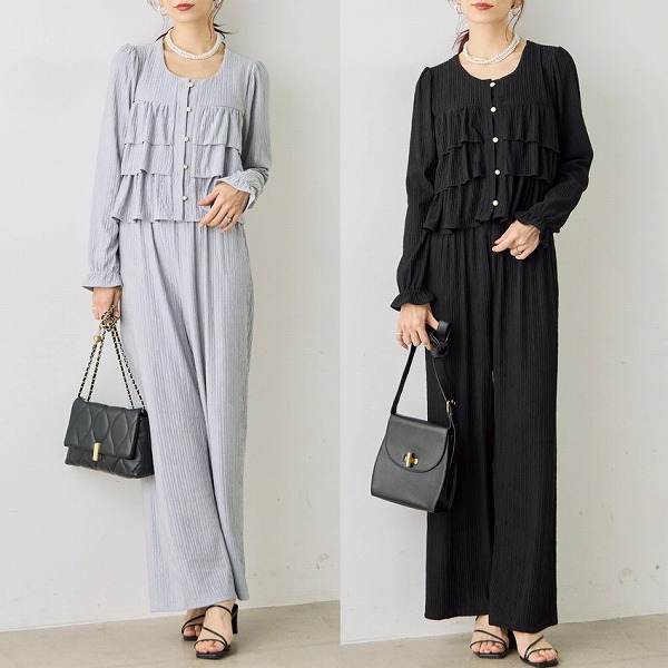 シャツトップスとパンツセット　2点セット　レディースファション商品　人気