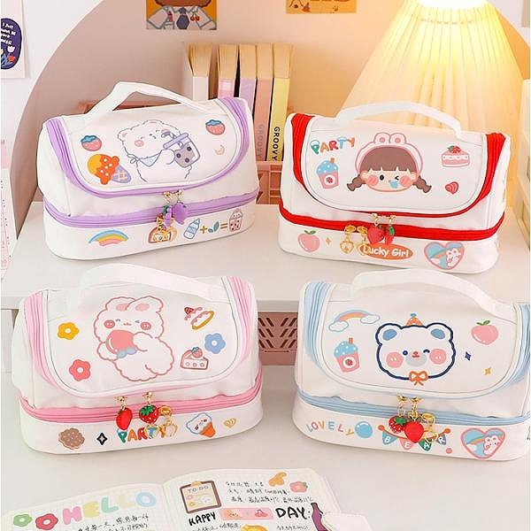 ペンケース二層筆箱かわいい4color