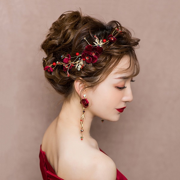送料無料ウェディング ヘアピン 花