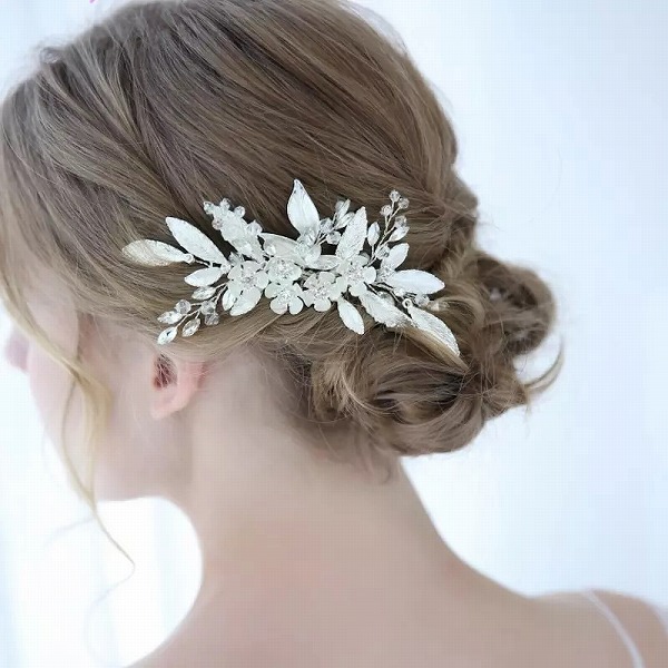 ヘッドドレス 花 シルバー フラワー