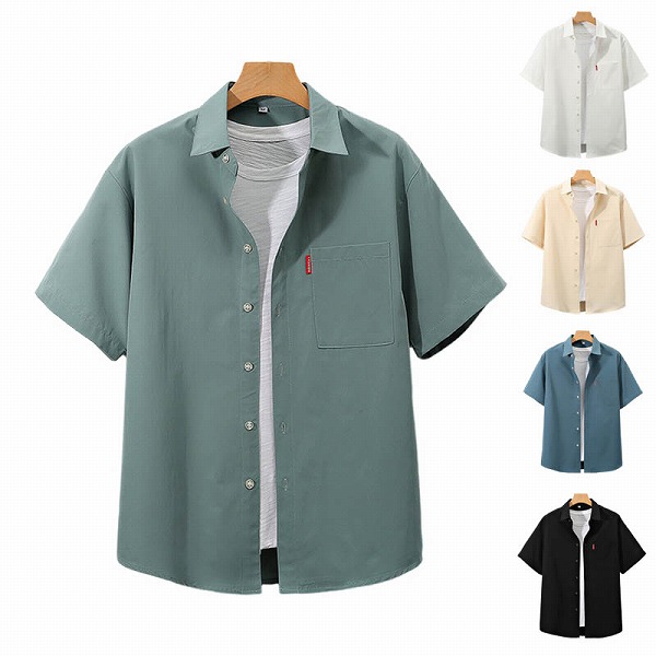 夏服シャツメンズ半袖カジュアル