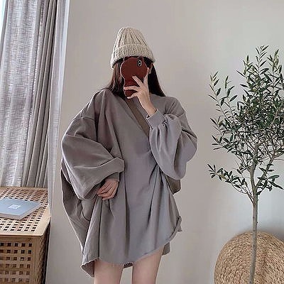 ゆったり汗水長袖トップ