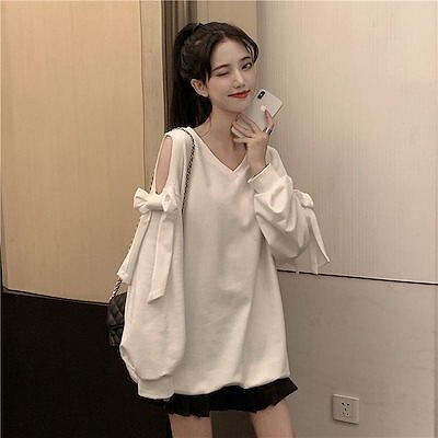 ゆったり汗水長袖トップ
