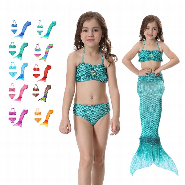 マーメード水泳着赤ちゃんキッズ水泳着3点