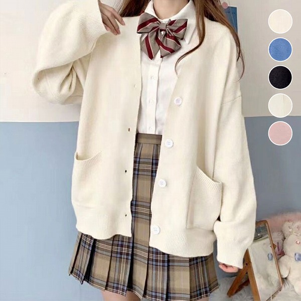 学生風ニットカーディガン