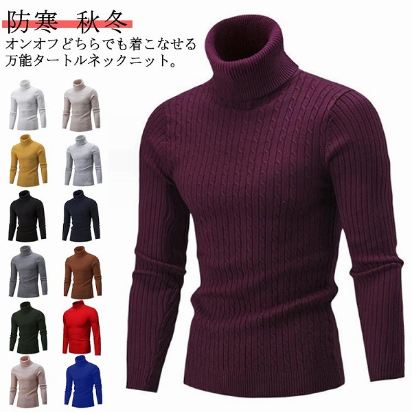 タートルネックニットセーター