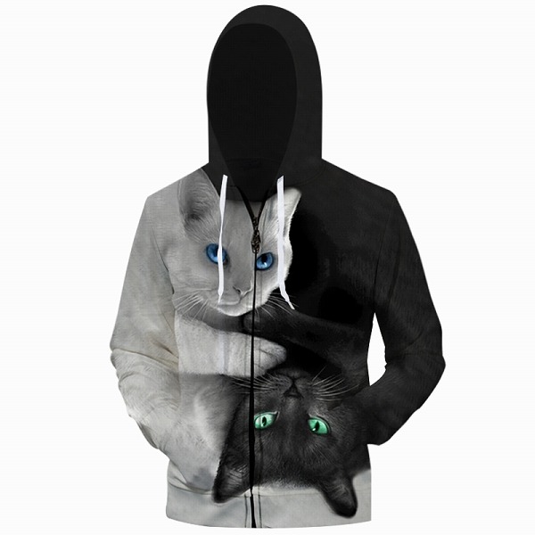 猫 猫柄 パーカー フーディ