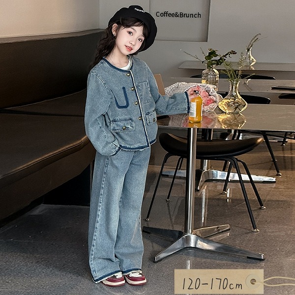 キッズデニムセットアップ女の子
