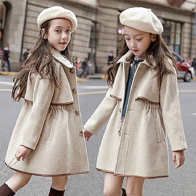 お子さん服かっこ良い お姉さん 厚地の外套 キッズ・ベビー・マタニティ-靴下・レッグウェア-キッズファッション