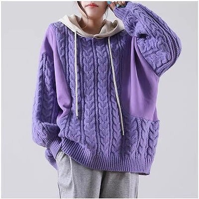 ニットセータートップスレディース秋服大きいサイズスウェット韓国ファッションパーカー長袖アウタージャケ 9,702円