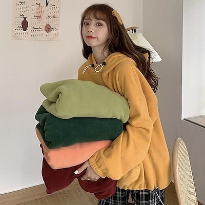 ゆったりスウェットガーディアン亭主もち流行り物ins秋韓国版のゆったりした学習者大層らしい純色 コート・ジャケット-レディースファッション
