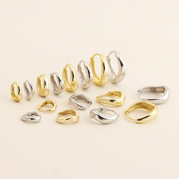 100％S925シルバー 　イヤーロブピアス 18K金メッキ　JH- YHE0732 高品質アクセサリー