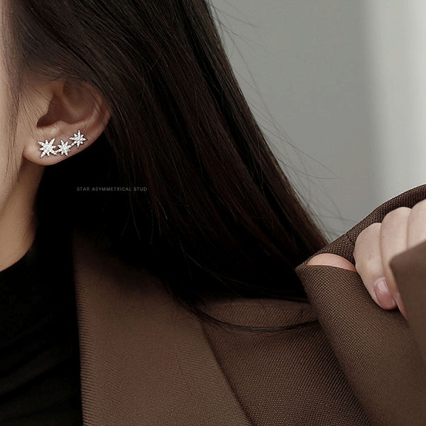 100%S925シルバーピアス　不揃いピアス　JF-A393　高品質アクセサリー