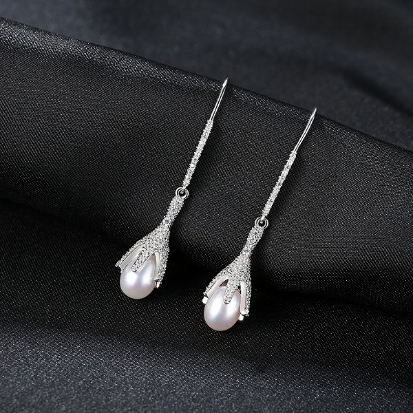 S925シルバーピアス 天然淡水パール　ML-FE0116　高品質アクセサリー