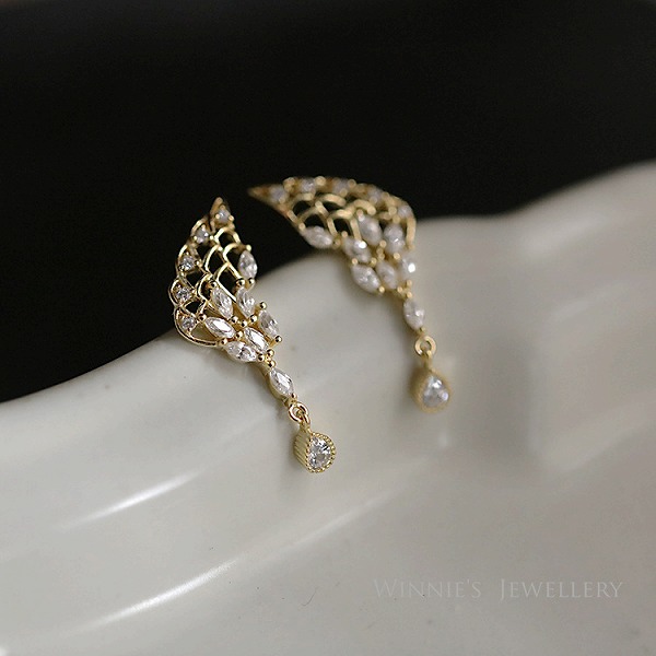 S925シルバーピアス　14K金メッキ　XZM-E576　高品質アクセサリー