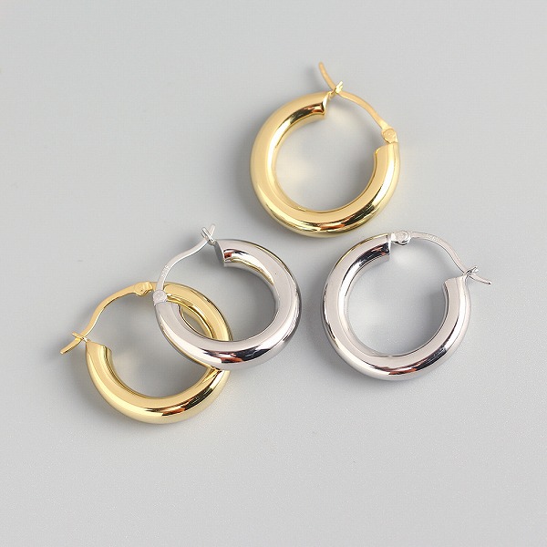 100％S925シルバー ピアス　フップピアス　 18K金メッキ　JH-YHE0216 高品質アクセサリー