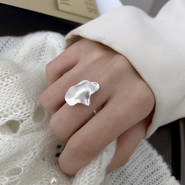 100％S925しろがね色 木の葉輪っか引っ敷き完成  高品質シルバアクセサリー