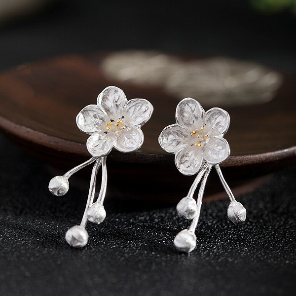 100％S925シルバー 　ハナカイドウ　ピアス高品質シルバアクセサリー