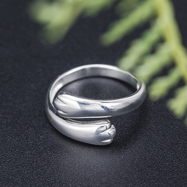 100％S925シルバー  猫の手 リング 高品質シルバアクセサリー